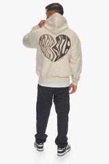 HEAVY OVERSIZE BROKEN HEART HOODIE COCONUT MILK