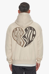 HEAVY OVERSIZE BROKEN HEART HOODIE COCONUT MILK