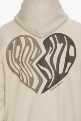 HEAVY OVERSIZE BROKEN HEART HOODIE COCONUT MILK
