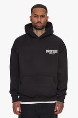 HEAVY OVERSIZE CRIME CLUB HOODIE BLACK