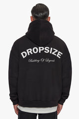 HEAVY OVERSIZE BUILDING OF LEGENDS HOODIE BLACK