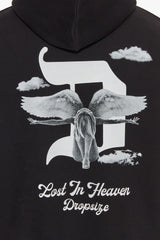 HEAVY OVERSIZE LOST IN HEAVEN HOODIE BLACK
