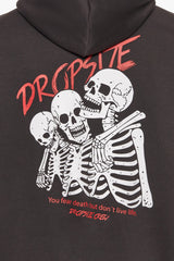 HEAVY OVERSIZE LIVE LIFE HOODIE WASHED BLACK