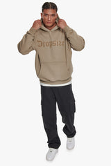 HEAVY OVERSIZE FROTTEE EMBO HOODIE WEATHERED TEAK
