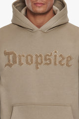 HEAVY OVERSIZE FROTTEE EMBO HOODIE WEATHERED TEAK
