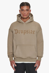 HEAVY OVERSIZE FROTTEE EMBO HOODIE WEATHERED TEAK