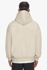 HEAVY OVERSIZE FLAT FRONT EMBO HOODIE COCONUT MILK
