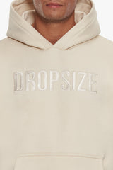 HEAVY OVERSIZE FLAT FRONT EMBO HOODIE COCONUT MILK
