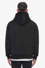 HEAVY OVERSIZE CENTER HD HOODIE BLACK