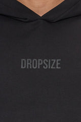 HEAVY OVERSIZE CENTER HD HOODIE BLACK