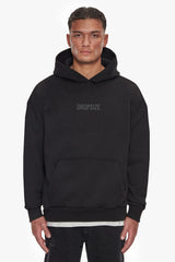 HEAVY OVERSIZE CENTER HD HOODIE BLACK