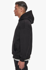 HEAVY OVERSIZE CENTER HD HOODIE BLACK