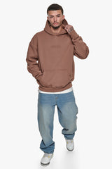 HEAVY OVERSIZE CENTER HD HOODIE BROWN