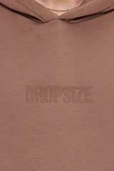 HEAVY OVERSIZE CENTER HD HOODIE BROWN