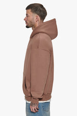 HEAVY OVERSIZE CENTER HD HOODIE BROWN