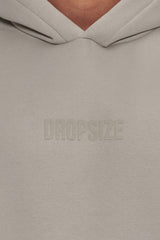 HEAVY OVERSIZE CENTER HD  HOODIE STONE