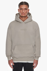 HEAVY OVERSIZE CENTER HD  HOODIE STONE