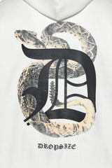 HEAVY OVERSIZE RATTLE SNAKE HOODIE CREAM WHITE