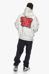 HEAVY OVERSIZE BUBBLE SKETCH HOODIE CREAM WHITE