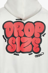 HEAVY OVERSIZE BUBBLE SKETCH HOODIE CREAM WHITE