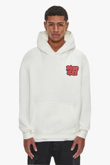 HEAVY OVERSIZE BUBBLE SKETCH HOODIE CREAM WHITE