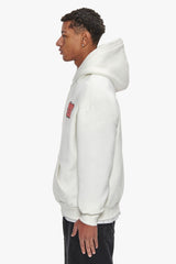 HEAVY OVERSIZE BUBBLE SKETCH HOODIE CREAM WHITE