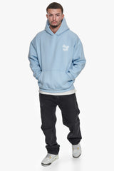 HEAVY OVERSIZE LETTERS HOODIE BABY BLUE / CREAM