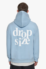 HEAVY OVERSIZE LETTERS HOODIE BABY BLUE / CREAM