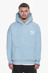 HEAVY OVERSIZE LETTERS HOODIE BABY BLUE / CREAM