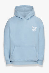 HEAVY OVERSIZE LETTERS HOODIE BABY BLUE / CREAM