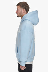 HEAVY OVERSIZE LETTERS HOODIE BABY BLUE / CREAM
