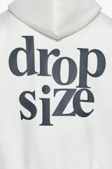 HEAVY OVERSIZE LETTERS HOODIE CREAM WHITE / STEEL GREY