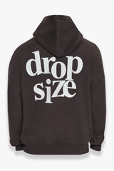HEAVY OVERSIZE LETTERS HOODIE WASHED BLACK