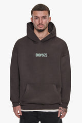 HEAVY OVERZIZE V2 QUATRO HOODIE WASHED BLACK