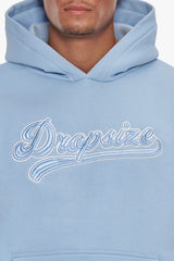 SUPER HEAVY OVERSIZE SMOOTH LOGO HOODIE BABY BLUE