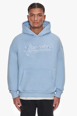 SUPER HEAVY OVERSIZE SMOOTH LOGO HOODIE BABY BLUE