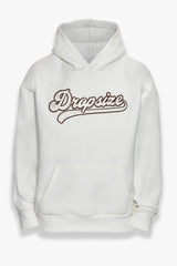 SUPER HEAVY OVERSIZE SMOOTH LOGO HOODIE CREAM WHITE