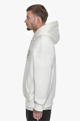 SUPER HEAVY OVERSIZE SMOOTH LOGO HOODIE CREAM WHITE