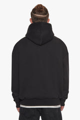HEAVY OVERSIZE MID HD HOODIE BLACK EMBOSSED