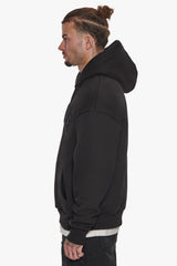 HEAVY OVERSIZE MID HD HOODIE BLACK EMBOSSED