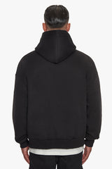 HEAVY OVERSIZE CURVED HOODIE BLACK