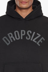 HEAVY OVERSIZE CURVED HOODIE BLACK