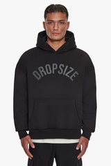HEAVY OVERSIZE CURVED HOODIE BLACK