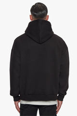 HEAVY OVERSIZE TRIPLE LOGO HOODIE BLACK