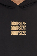 HEAVY OVERSIZE TRIPLE LOGO HOODIE BLACK