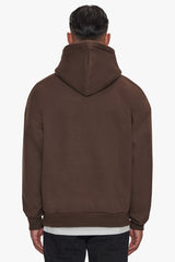HEAVY OVERSIZE TRIPLE LOGO HOODIE CHOCOLATE BROWN