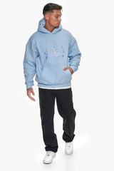 HEAVY OVERSIZE STAR CIRCLE HOODIE BABY BLUE