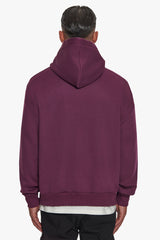 HEAVY OVERSIZE CURVED HOODIE GRAPE WINE