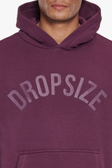 HEAVY OVERSIZE CURVED HOODIE GRAPE WINE