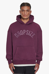 HEAVY OVERSIZE CURVED HOODIE GRAPE WINE